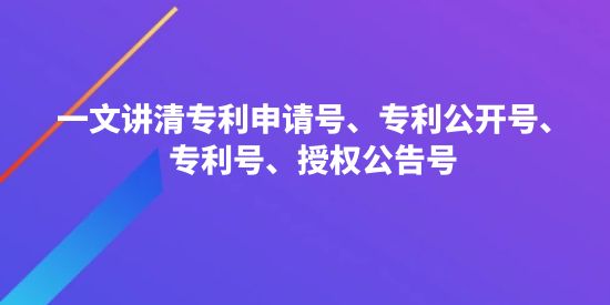 專利公開號和授權(quán)號一樣嗎？一文講清專利申請?zhí)?、專利公開號、專利號、授權(quán)公告號