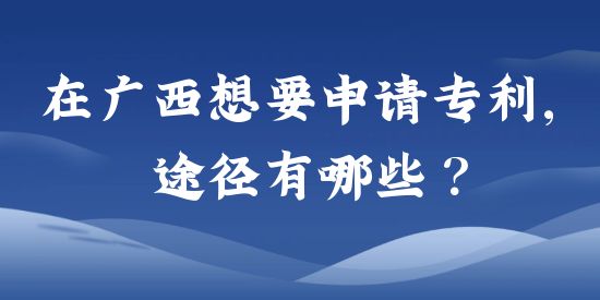 在廣西想要申請專利，途徑有哪些？